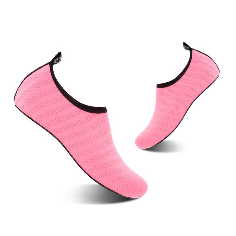 YALOX Water Shoes Women's Men's Outdoor Beach Swimming Aqua Socks Quick-Dry Barefoot Shoes Surfing Yoga Pool Exercise(LXY-Pink,40/41EU), 9-10 Women/7.5-8.5 Men - Image 1
